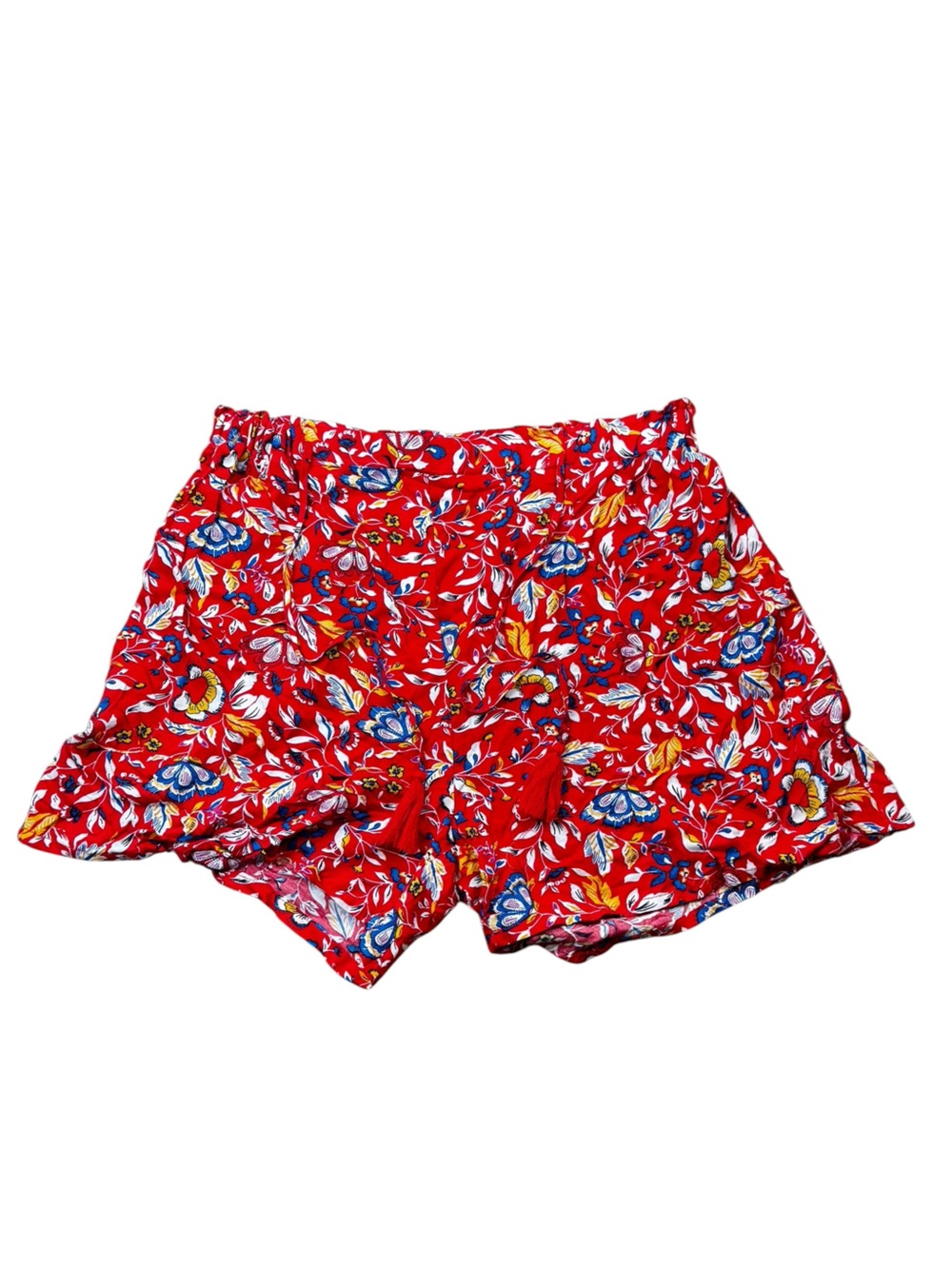 NWT Hester & Orchard Red Floral High Rise Boho Shorts Coastal Strings Small